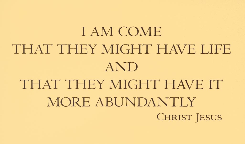 I Am Come That They Might Have Life And That They Might Have It More Abundantly - Christ Jesus